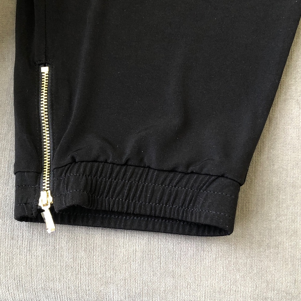Susan Graver Black 
Liquid  Knit jogger style ankle Pants - Picture 2 of 4